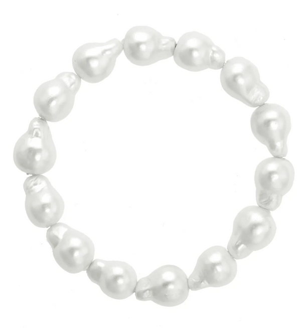 Darling Baroque Pearl Statement Necklace in Ivory or Bracelet