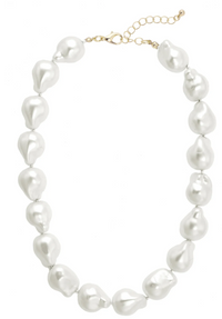 Darling Baroque Pearl Statement Necklace in Ivory or Bracelet