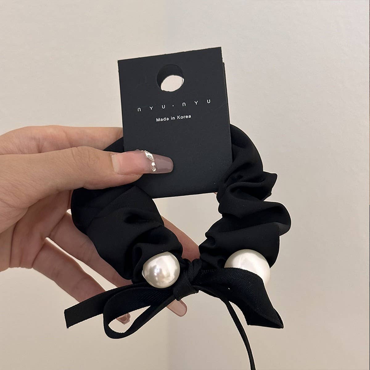 PEARL DECORATION SCRUNCHIES ELASTIC HAIR TIES