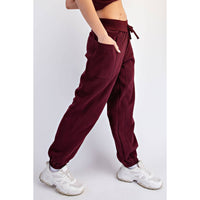 FLEECED TERRY FLOW JOGGER PANTS: Peach Pink / S-M-L(2-2-2)