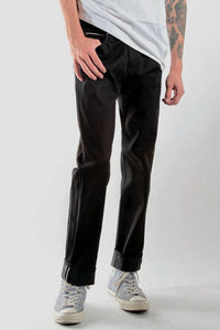 Japanese Jet Black | Slim Straight Selvedge Denim:  Japanese Jet Black