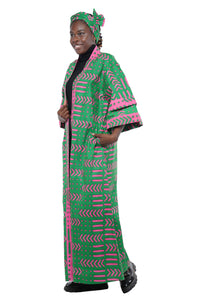African Women Kente Long Kimono | Robe | Duster | One Size