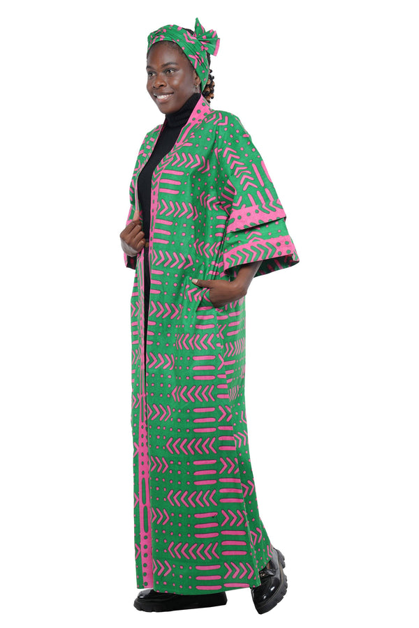 African Women Kente Long Kimono | Robe | Duster | One Size