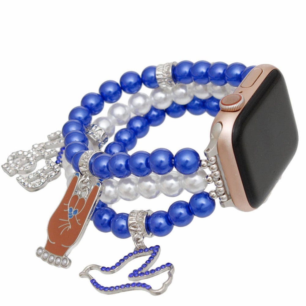 ZPB Sorority Blue White 1920 Watch Band Strap Zeta Phi Beta Band for Apple Watch and Samsung Galaxy All  main image 2