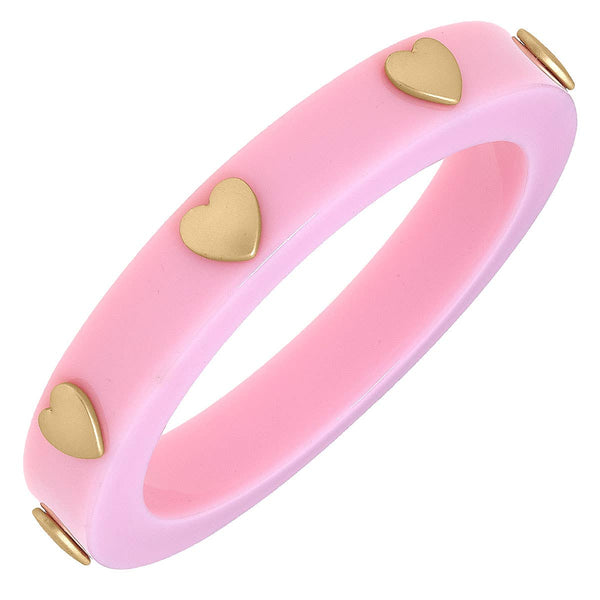 Libby Heart Resin Bangle: Fuchsia