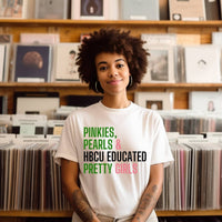 Pinkies + Pearls Unisex Sorority Tee • Crew Neck: Black / XS