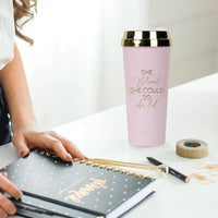 She Believed She Could Travel Mug: Pink