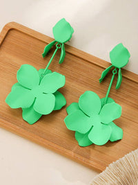 Flower Shape Drop Earrings Earrings Accessories: FUCHSIA / One_size