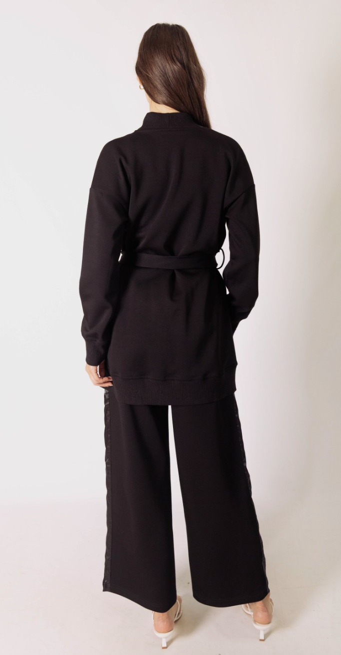 P. CILL Butter Modal Ribbed Contrast Robe