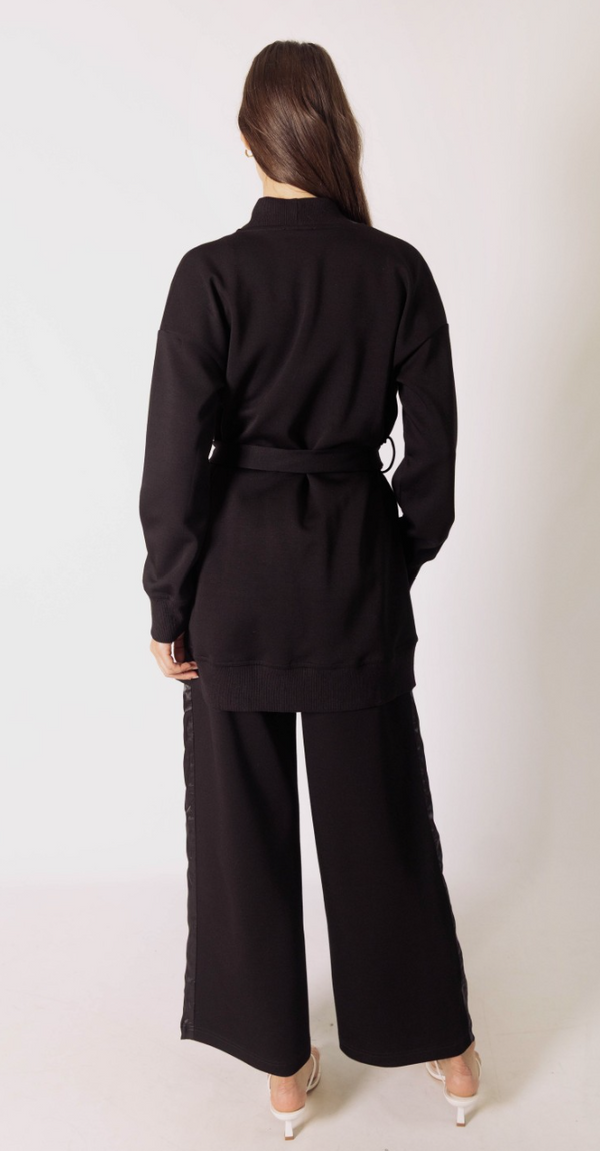 P. CILL Butter Modal Ribbed Contrast Robe