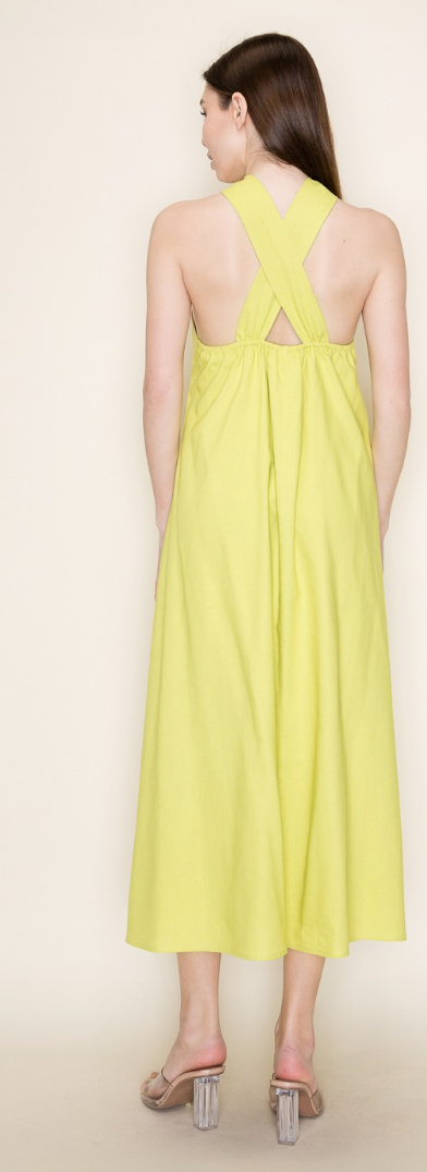 Carson Summer Light Linen Halter Midi Dress
