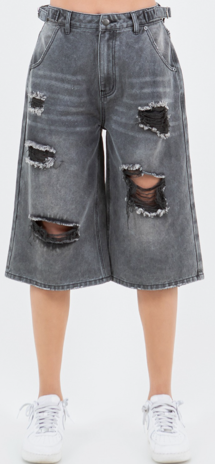 Brit Distressed Jean Shorts