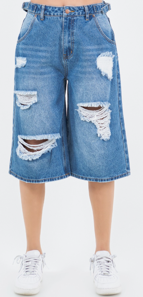 Brit Distressed Jean Shorts