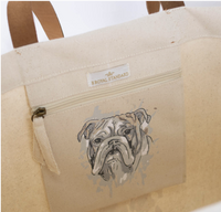 Bulldog Love Tote or Cosmetic Bag