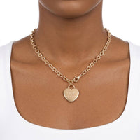 AKA Gold 1908 Legacy Heart Lock Chain Necklace: Gold / Gold / 18 inches