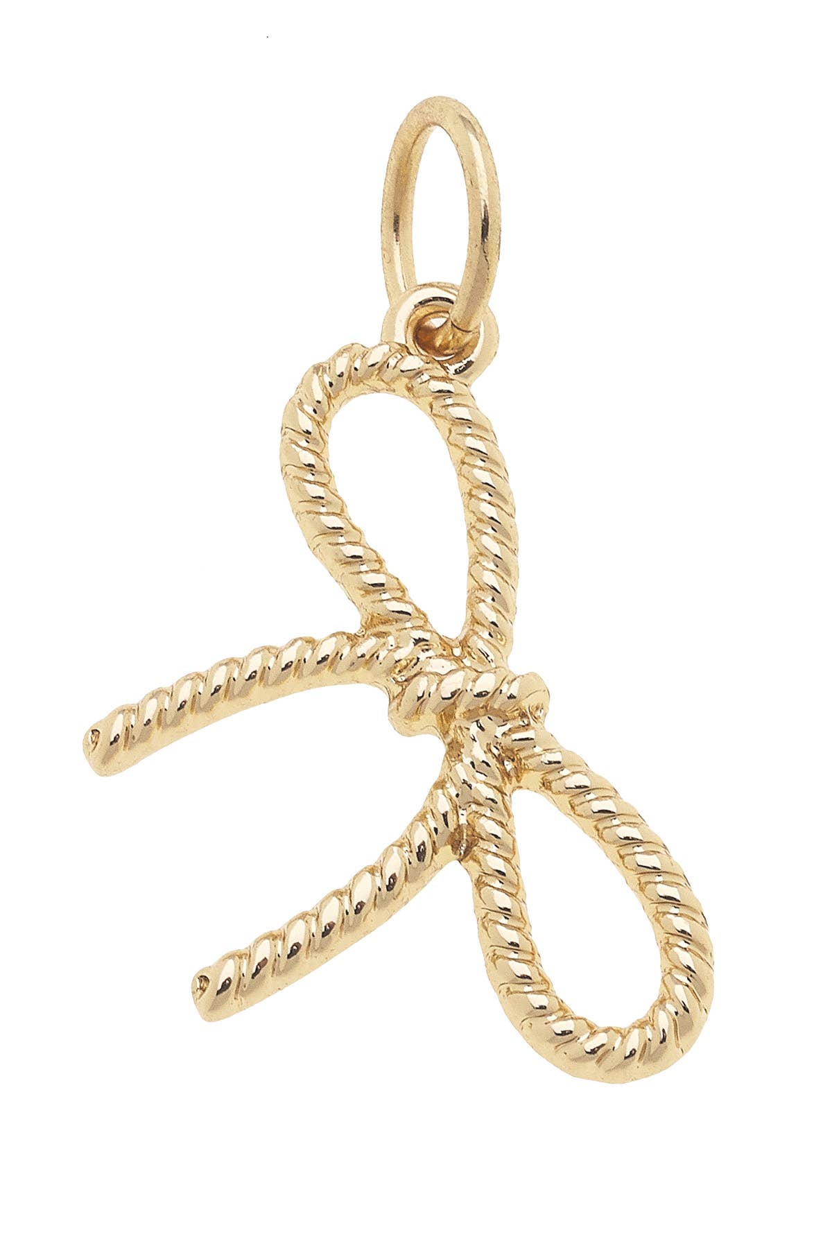CANVAS STYLE CHARM BAR-Rope Bow Charm in Shiny Gold