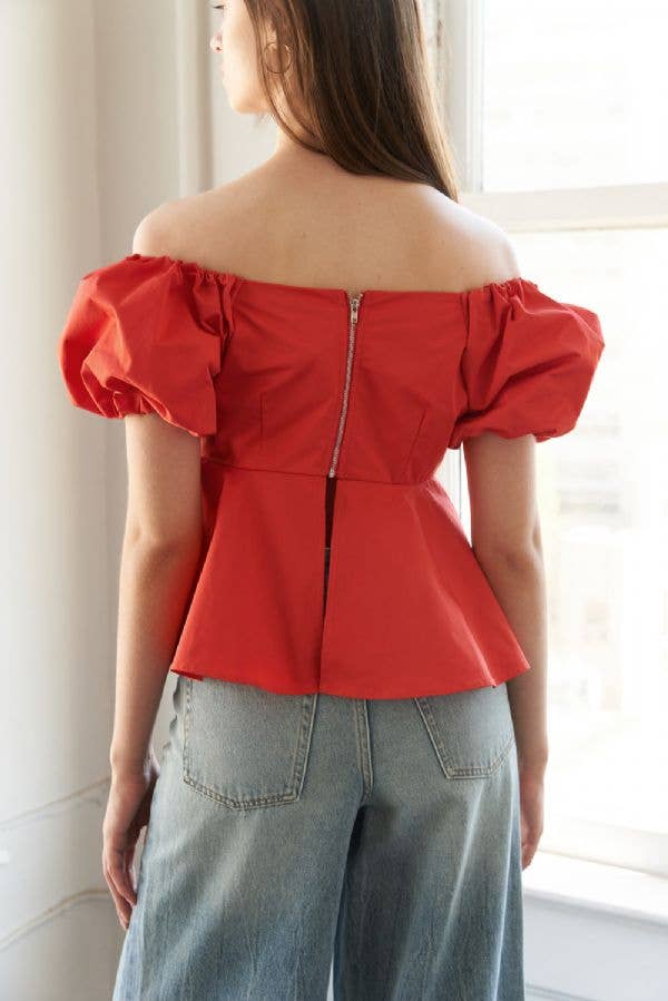 Vicki off the Shoulder Orange top