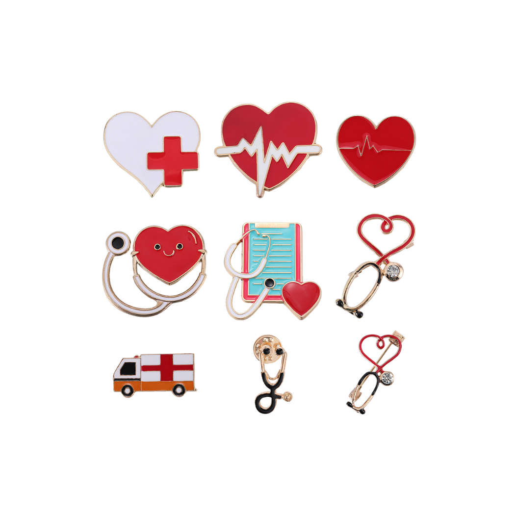 Gold Healthcare Heroes Brooches - Assorted
