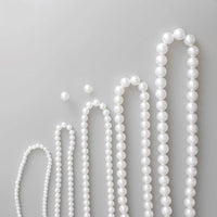 Pearly Long 5 Strand White Pearl Set: 24 inches / White / Rhodium