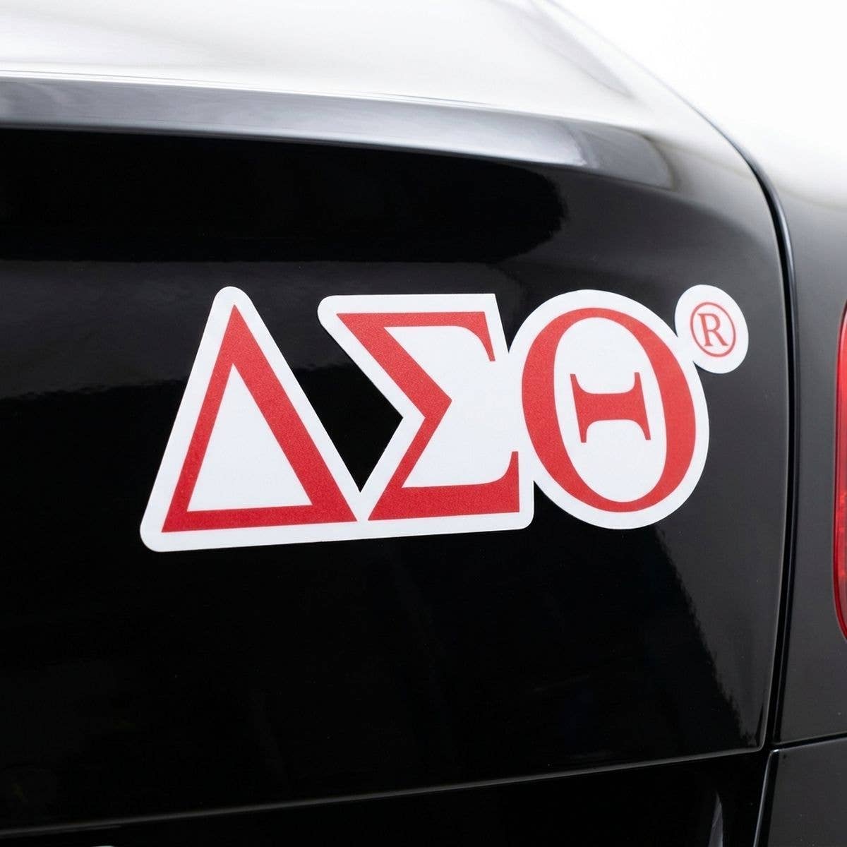 Delta Sigma Theta Greek Letter Car Bumper Magnet: Red and White / Multi Tone / 2.55 x 7.75 inches