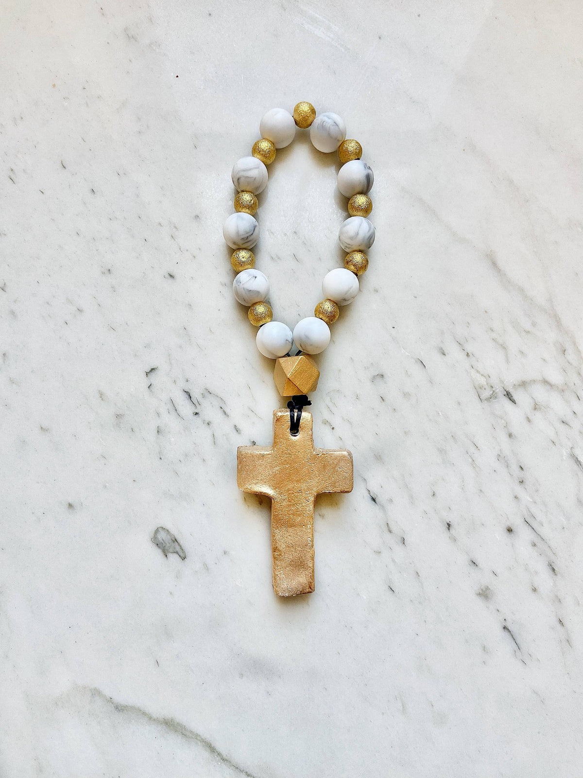 Prayer Beads with Gold: Pearl