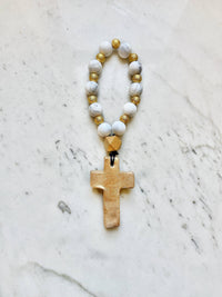 Prayer Beads with Gold: Mint