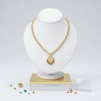 AKA Gold 1908 Legacy Heart Lock Chain Necklace: Gold / Gold / 18 inches