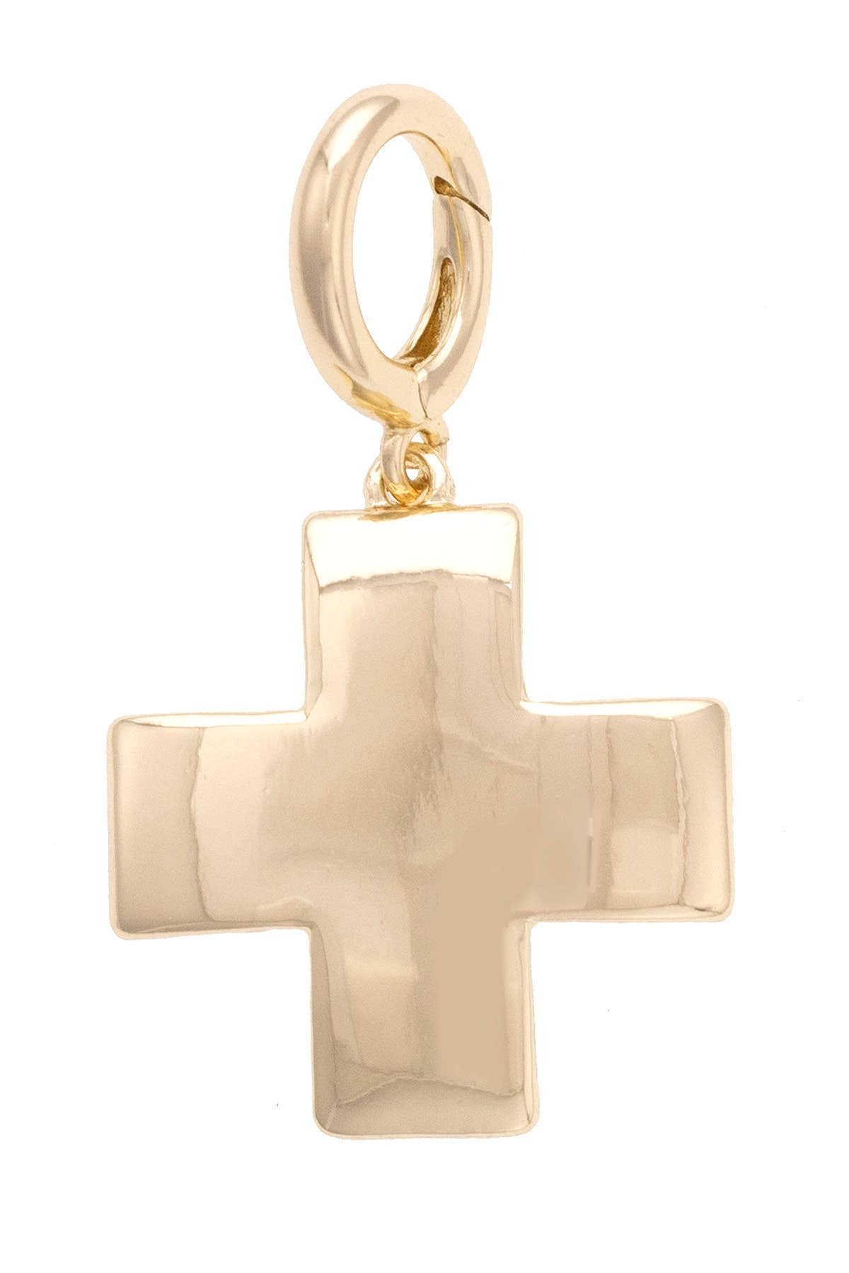 Canvas Style Charm Bar-Square Cross Pendant Charm in Shiny Gold