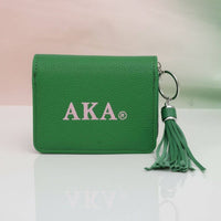 AKA Green Tassel Keychain Zipper Wallet Updated: Color: Green / Plating: - / Size: 4.55 x 1.5 x 3.75 inches