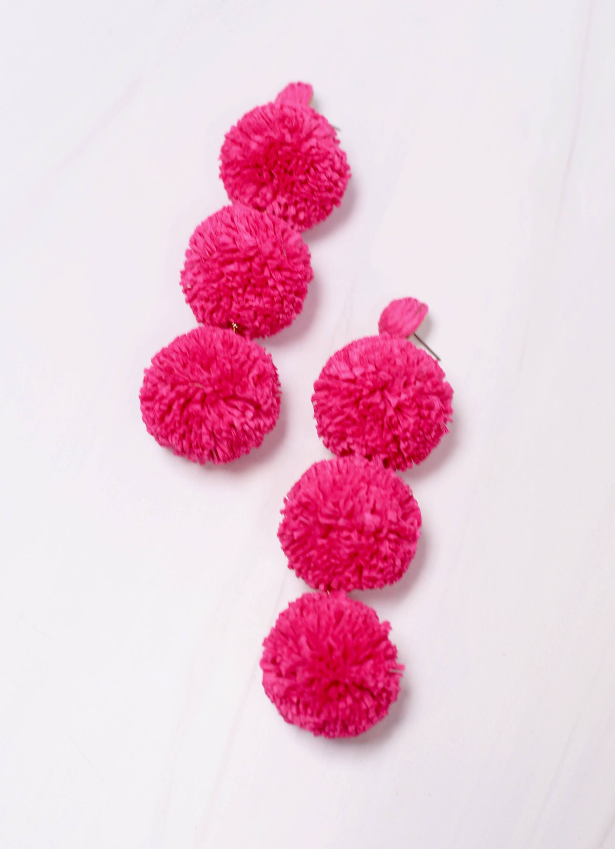 Buford Pom Pom Drop Earring HOT PINK, TURQUOISE or RED