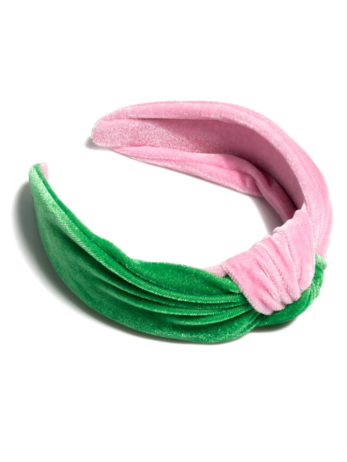 TWO TONE KNOTTED HEADBAND: GREEN & PINK