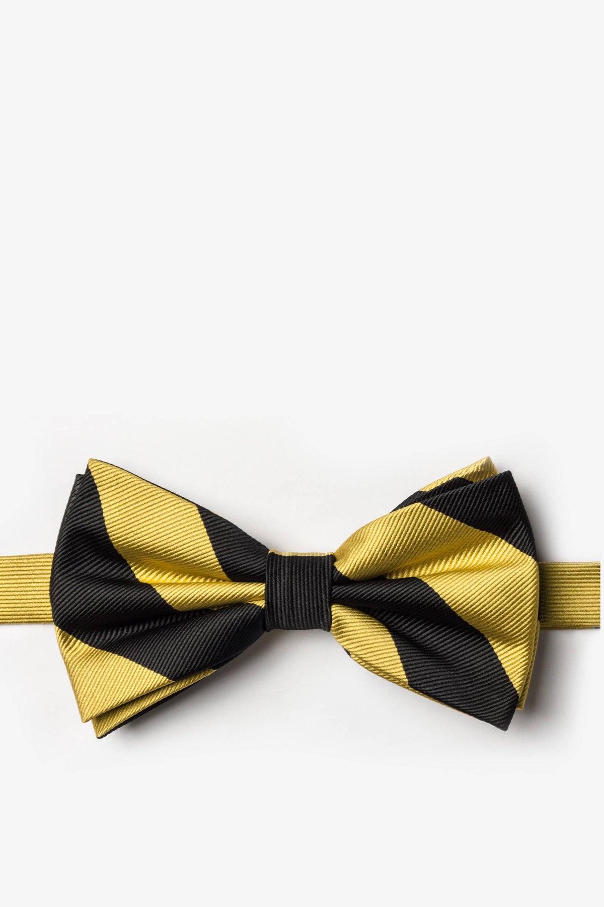 Black and Gold - College Collegiate Stripe - School Colors: Self-Tie Bowtie