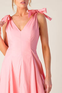 A solid woven midi dress - ID22465: PEACH / Contemporary / M