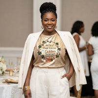 XLarge AKA Golden Soror Metallic Sleeveless Top: Gold / Multi Tone / X-Large