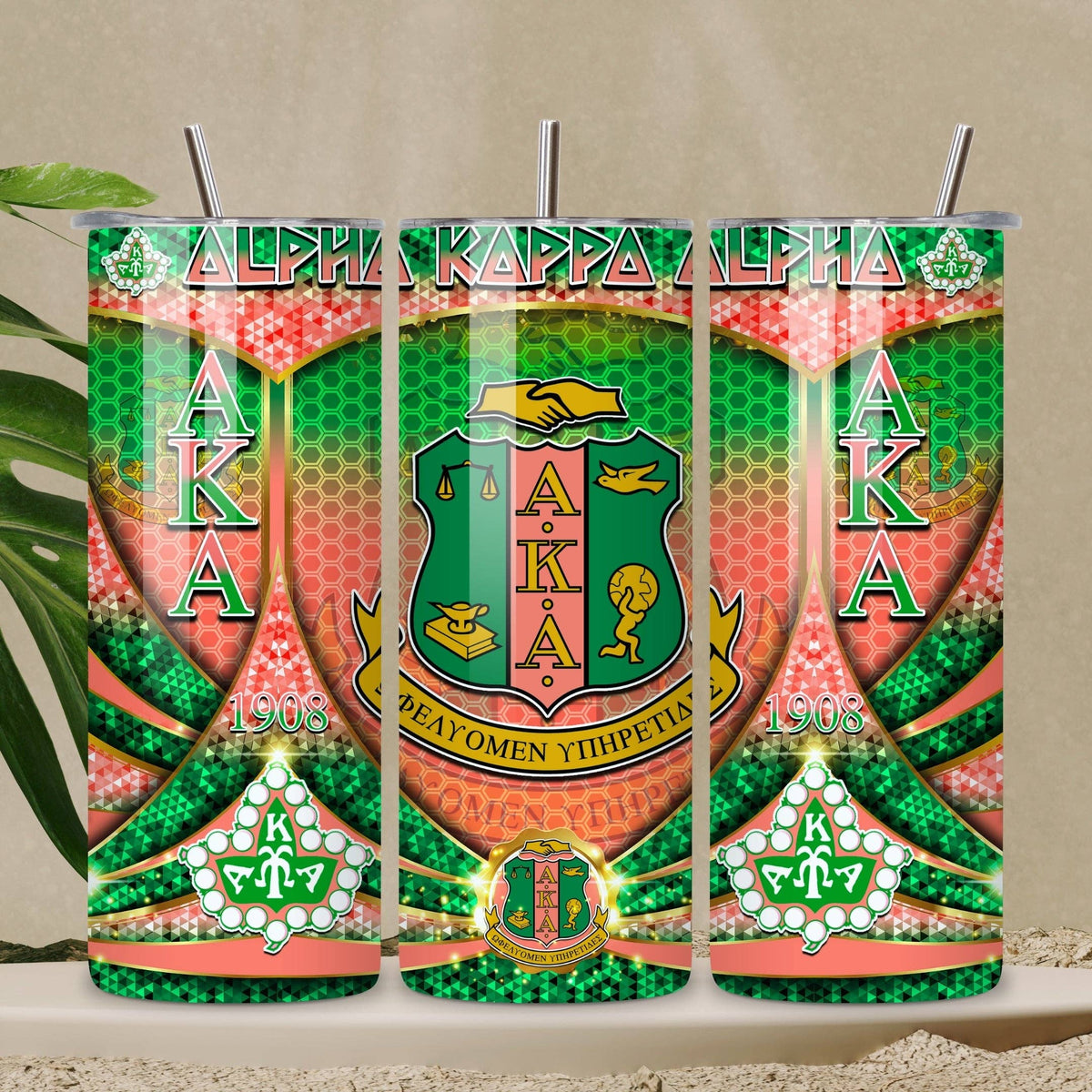 AKA 20 oz Skinny Tumbler With Lid and Straw