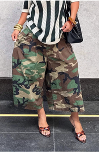 Alex Camouflage Utility Wide-leg Pants