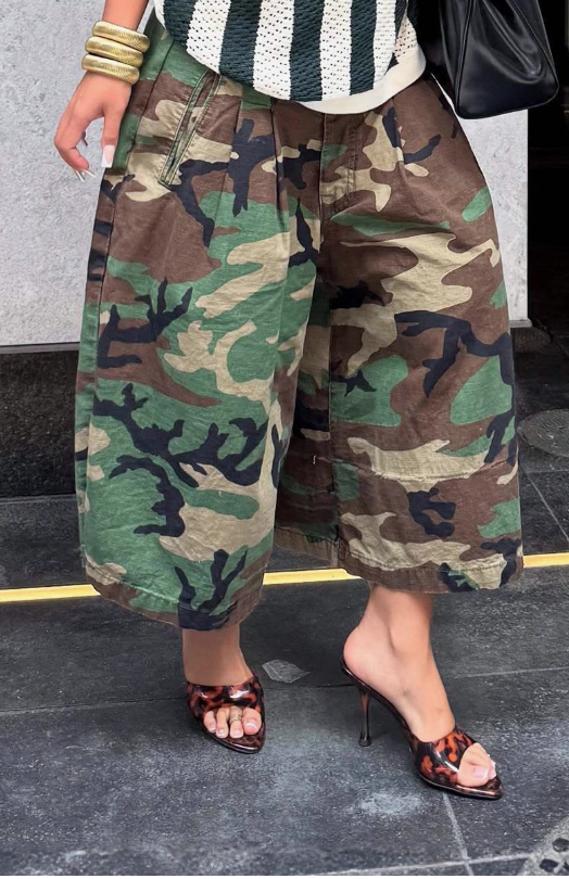 Alex Camouflage Utility Wide-leg Pants