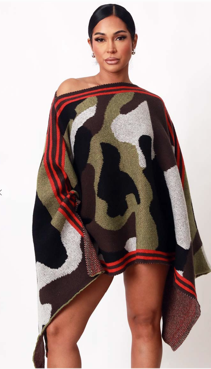 Angelica Camo Shawl or Dress