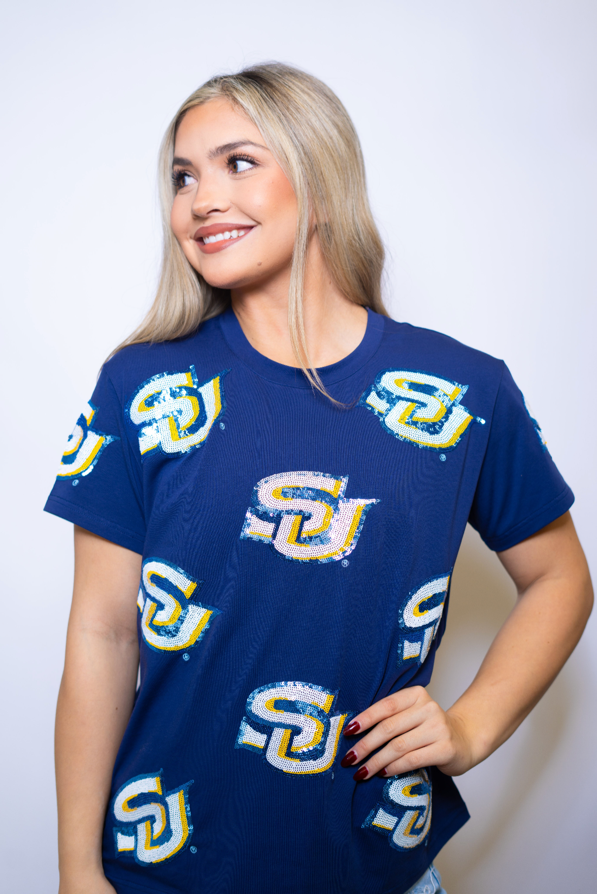 Scattered Southern "SU" (Licensed) Southern University | Women's Sequin Design
