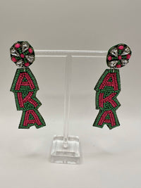 AKA Alpha Kappa Alpha Beaded Earrings