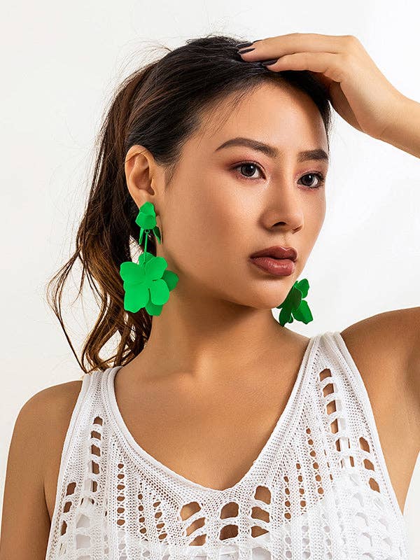 Flower Shape Drop Earrings Earrings Accessories: GOLD / One_size