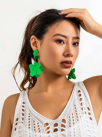 Flower Shape Drop Earrings Earrings Accessories: FUCHSIA / One_size