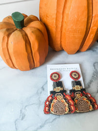 Thanksgiving Turkey Beaded Earrings 