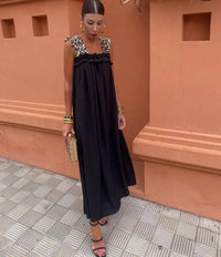 6633 one size long tank dress : Black / Unique