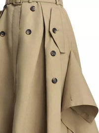 Audacious Strapless Belted Maxi Dress: KHAKI / S