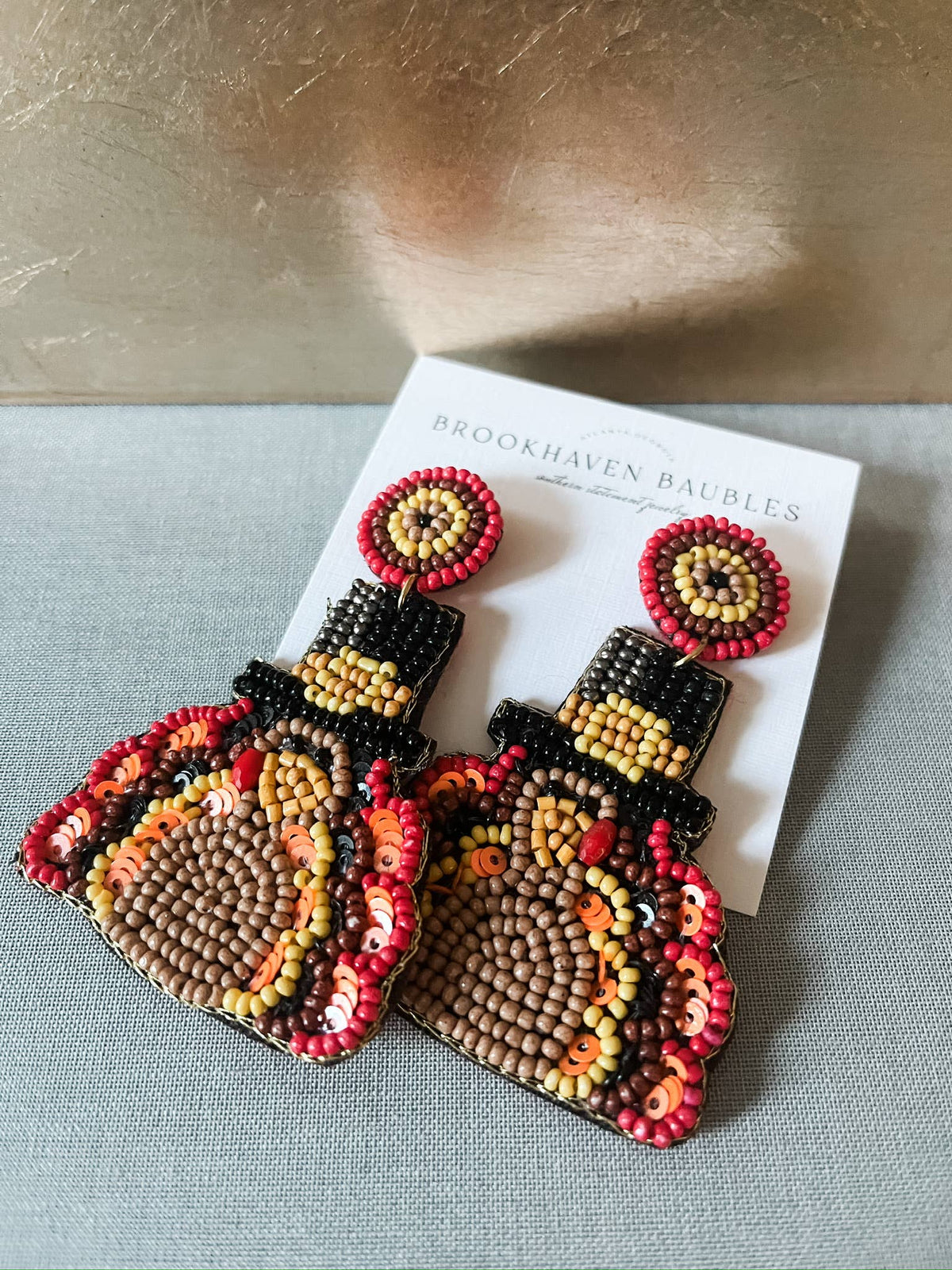 Thanksgiving Turkey Beaded Earrings 