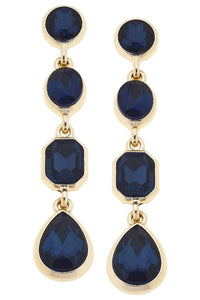 Daphne Rhinestone Linked Earrings: Red
