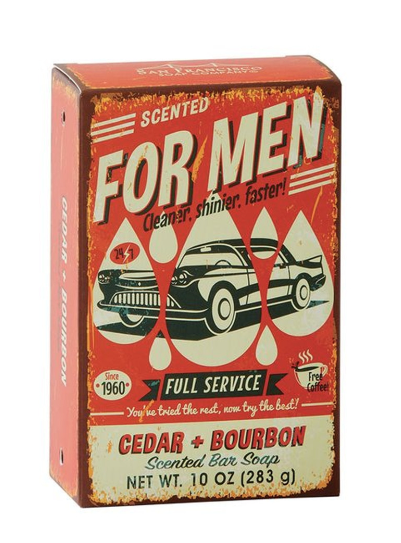 Cedar + Bourbon Scented Bar Soap