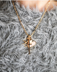 Celia Paperclip Chain Charm Necklace Base in Shiny Gold