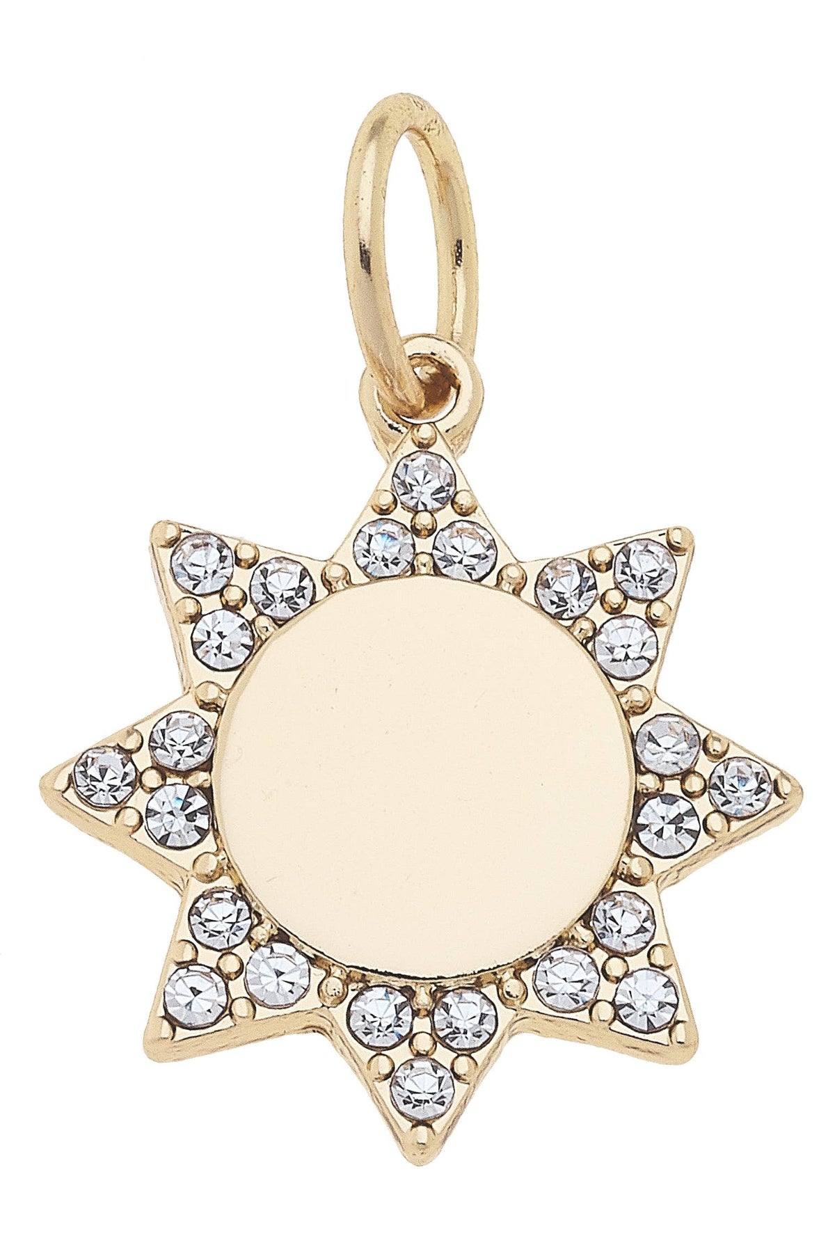 CANVAS STYLE CHARM BAR-Pave Sun Charm in Shiny Gold